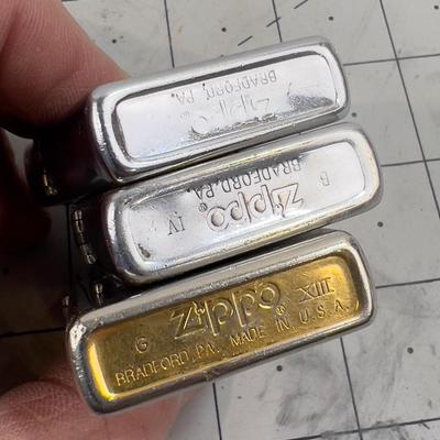 Collectible ZIPPO LIGHTERS - (3) Silver Toned