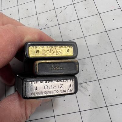 Collectible ZIPPO LIGHTER -  Black (3) Grime Ripper, US Army etc.