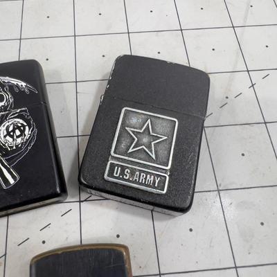 Collectible ZIPPO LIGHTER -  Black (3) Grime Ripper, US Army etc.