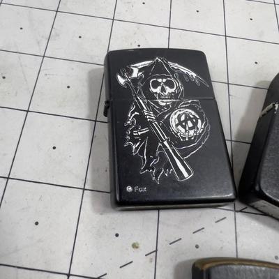 Collectible ZIPPO LIGHTER -  Black (3) Grime Ripper, US Army etc.