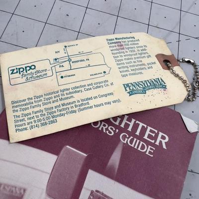 Zippo Advertising Piece and A Collectors Booklet