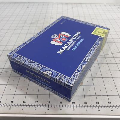 Cigar Box full of Miniature Ceramics and Christmas