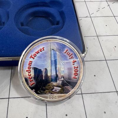 2 Freedom Tower Commemorative Coins, Appear to be .999 Silver