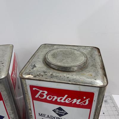 (2) BORDEN'S Meadow Brand Malted Milk Tins