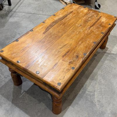 RUSTIC Coffee Table with Iron Straps