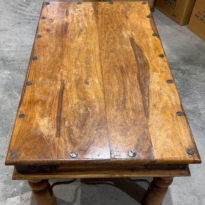 RUSTIC Coffee Table with Iron Straps