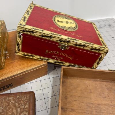 Boxes: Cigar, Keepsake, Brick House, Scratched in / Crafted Harley Davidson