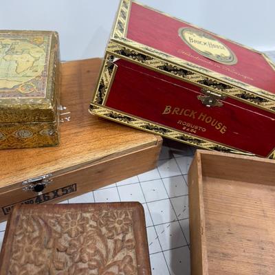 Boxes: Cigar, Keepsake, Brick House, Scratched in / Crafted Harley Davidson