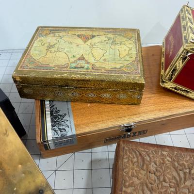 Boxes: Cigar, Keepsake, Brick House, Scratched in / Crafted Harley Davidson