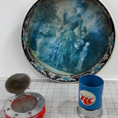 Budweiser Tray, Marlboro Ashtray and RC Cola Cup Holder  VINTAGE 