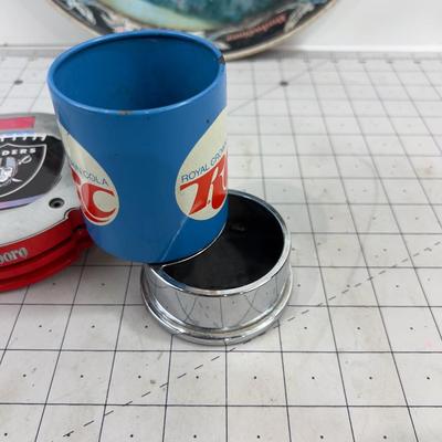 Budweiser Tray, Marlboro Ashtray and RC Cola Cup Holder  VINTAGE 