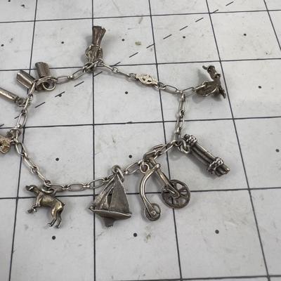 Sterling Silver Charm Bracelet, VINTAGE