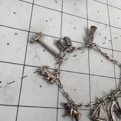Sterling Silver Charm Bracelet, VINTAGE