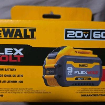 9 AH DEWALT DCB609 FLEXVOLT 20V/60V Max Lithium-Ion Battery Pack Yellow Li-ion