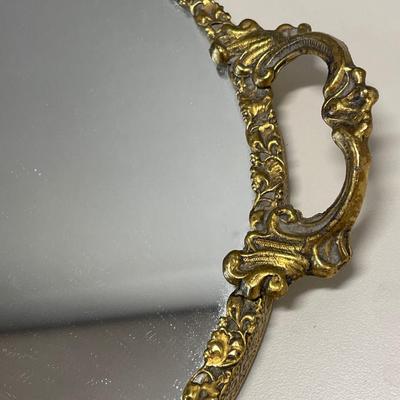 Floral Roses mirrored vanity dresser tray