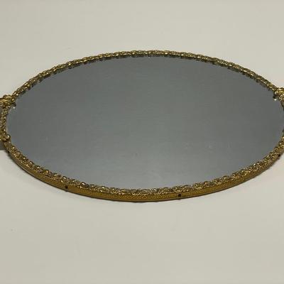 Floral Roses mirrored vanity dresser tray