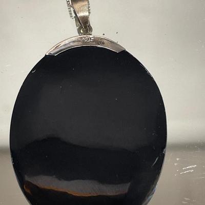 Abolone sterling necklace and abolone earrings