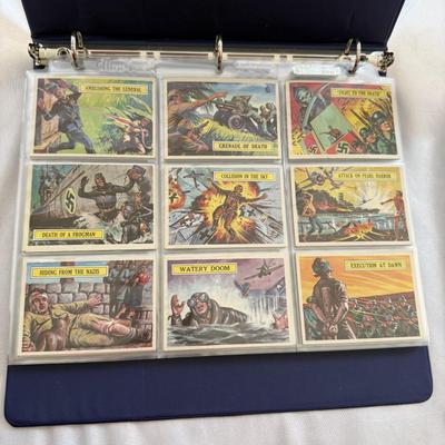 Sale Photo Thumbnail #3: Complete set of 66 cards with extra cards #7, 13, 20, 21, 46, 64, 65 and 66. 
Emblems - 2(2), 3(3), 4, 5(2), 7(3), 9(2), 13, 21. and Sickle 1959 Airplane Cards - A-3, A-34, AA-65
Excellent condition. Single Owner of 60 years.