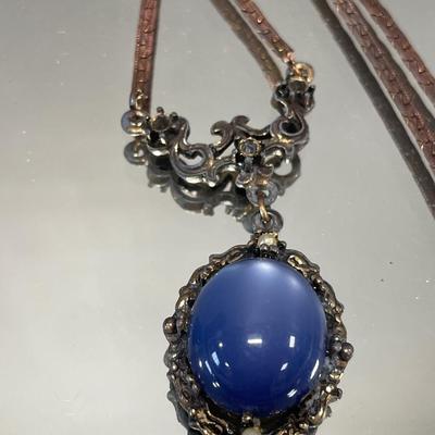 Cat eye art deco necklace