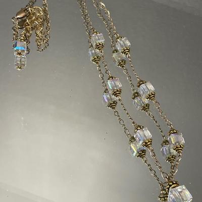 14k GF Austrian crystal necklace and earrings