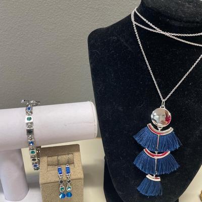 Blue and stainless steel jewelry