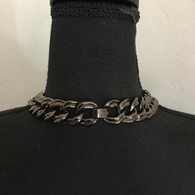Beautiful vintage, dark bronze, toned statement, collar statement, necklace