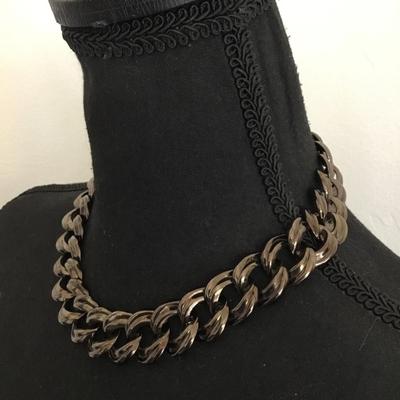 Beautiful vintage, dark bronze, toned statement, collar statement, necklace