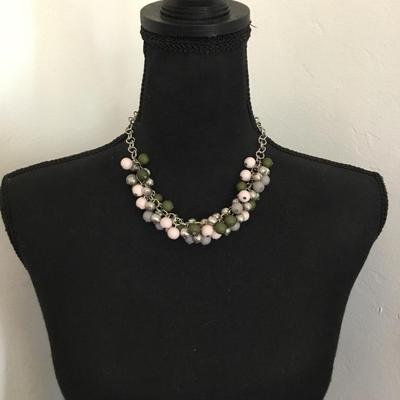 Cute, silver, toned, multicolored statement, necklace