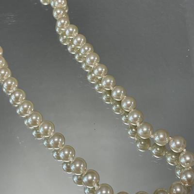Pearls and Anne Klein necklace with stacking rings
