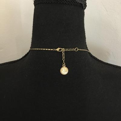 Vintage Jessica Simpson, gold tone, horn pendant, statement, necklace