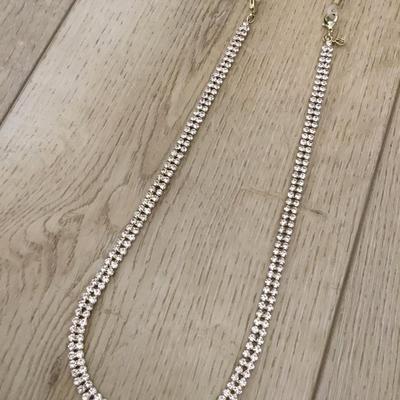 Cute, gold tone, rhinestone eyeglass lanyard