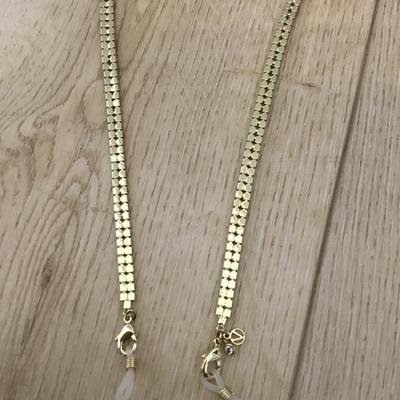 Cute, gold tone, rhinestone eyeglass lanyard