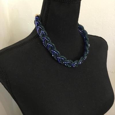 Beautiful, vintage mesh, loose, rhinestone, braided collar, statement, necklace