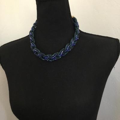 Beautiful, vintage mesh, loose, rhinestone, braided collar, statement, necklace