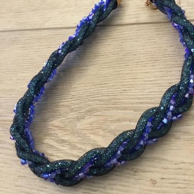 Beautiful, vintage mesh, loose, rhinestone, braided collar, statement, necklace