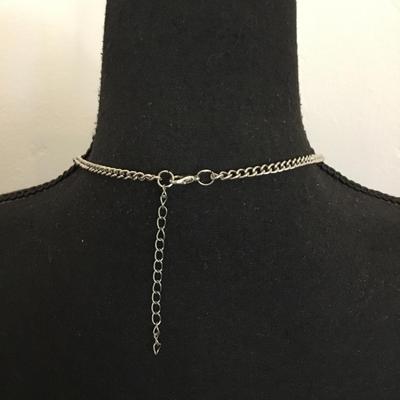 Really pretty silver toned sky blue bead layered necklace. Very nice.