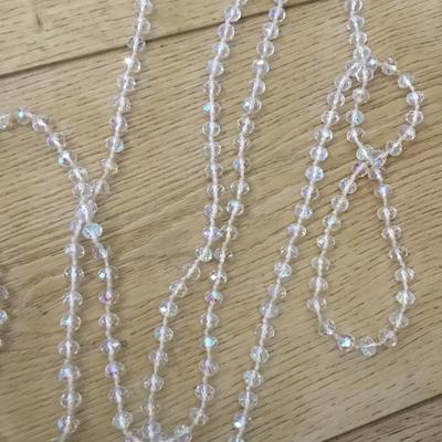 Gorgeous aurora, borealis crystal double knotted necklace