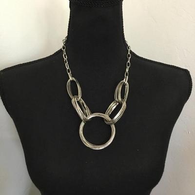 Very nice silver toned statement, necklace