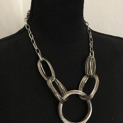 Very nice silver toned statement, necklace