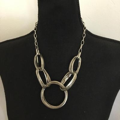 Very nice silver toned statement, necklace