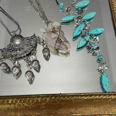 3 large pendant necklaces