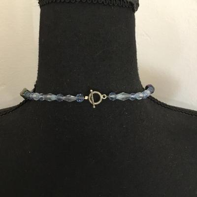 Beautiful art glass bead necklace with toggle clasp