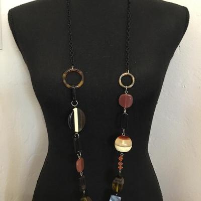 Super cute acrylic, bead, black chain statement, necklace