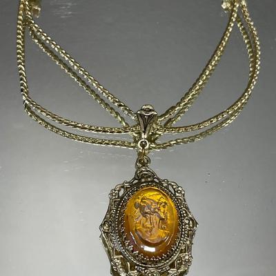 Whiting Davis cameo necklace