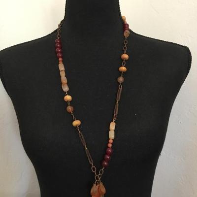 Beautiful copper, toned, gemstone, healing stone necklace very nice very beautiful