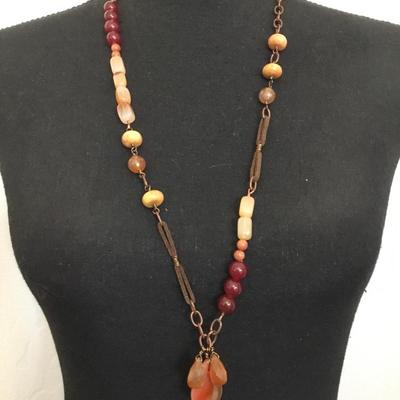 Beautiful copper, toned, gemstone, healing stone necklace very nice very beautiful