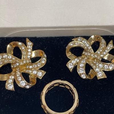 Kenneth Jay Lane for Avon clip on earrings & ring