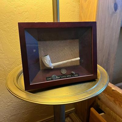Conference Pipe "Civil War" and Relics in Shadow Box