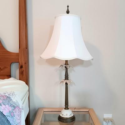 LOT 2: Pair of Vintage Porcelain and Metal Lamps