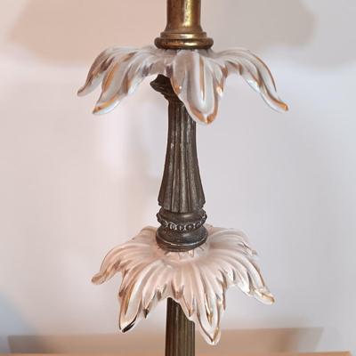 LOT 2: Pair of Vintage Porcelain and Metal Lamps